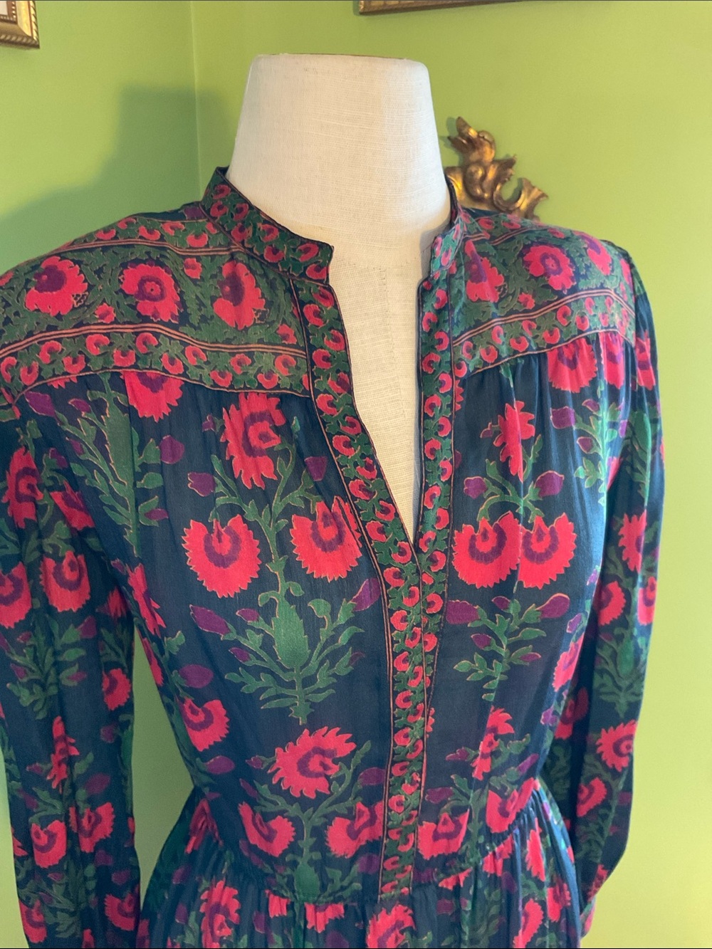 Judith Ann for Heiser-Egan vintage 80s block print silk dress - Picture 5 of 8